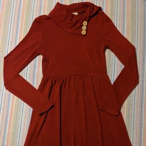Ya Los Angeles Red Cotton Sweater Dress Small